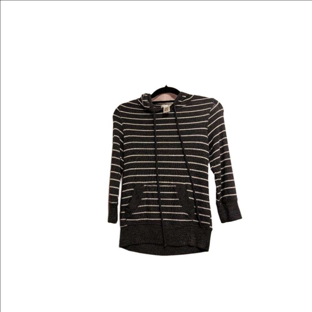 - Timing gray and white‎ striped thin hoodie size small